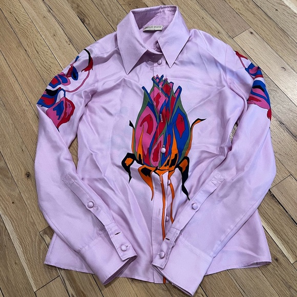 Emilio Pucci Tops - Emilio Pucci Lavender Silk Blouse